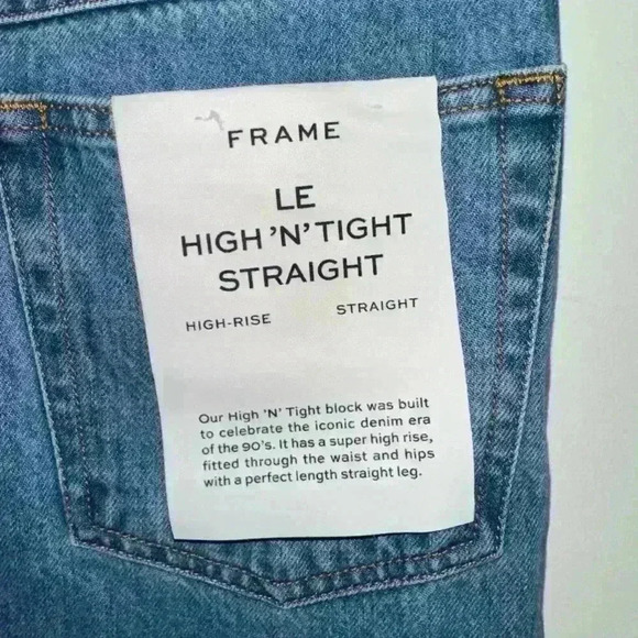 New With Tags! FRAME Blue Jeans Size 24 LE HIGH 'N' TIGHT STRAIGHT HIGH- RISE - Picture 14 of 15